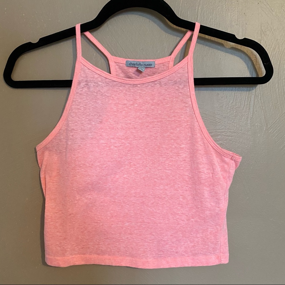 Charlotte Russe pink crop top